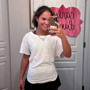 Anthropologie Open Back White Tee